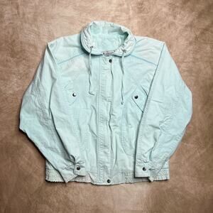 Vintage 90s PA Originals Bomber Jacket Blue Lightweight Snap Pockets Streetwear